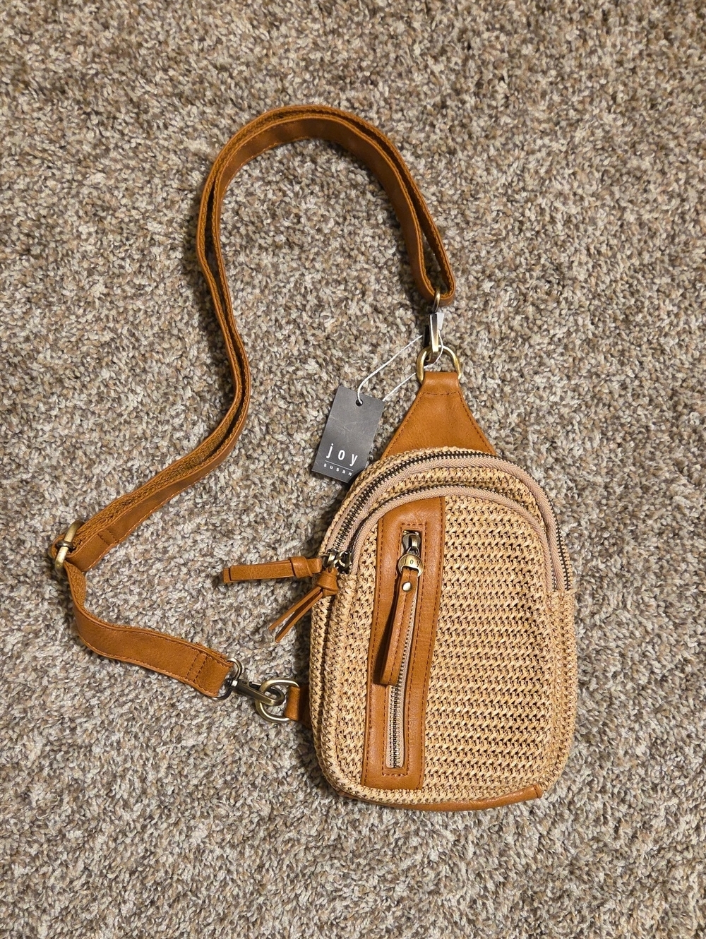 *NWT* JOY SUSAN Skyler Straw Sling Bag